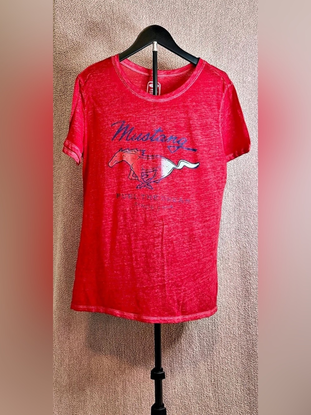 Ford Mustang Fuel The Dream Graphic T Shirt Red XL Hybrid Apparel